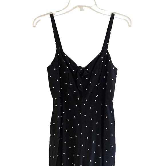 Old Navy Pullon Tie Front Black‎ & White Polka Dot Jumpsuit Size Small Petite - Picture 3 of 5